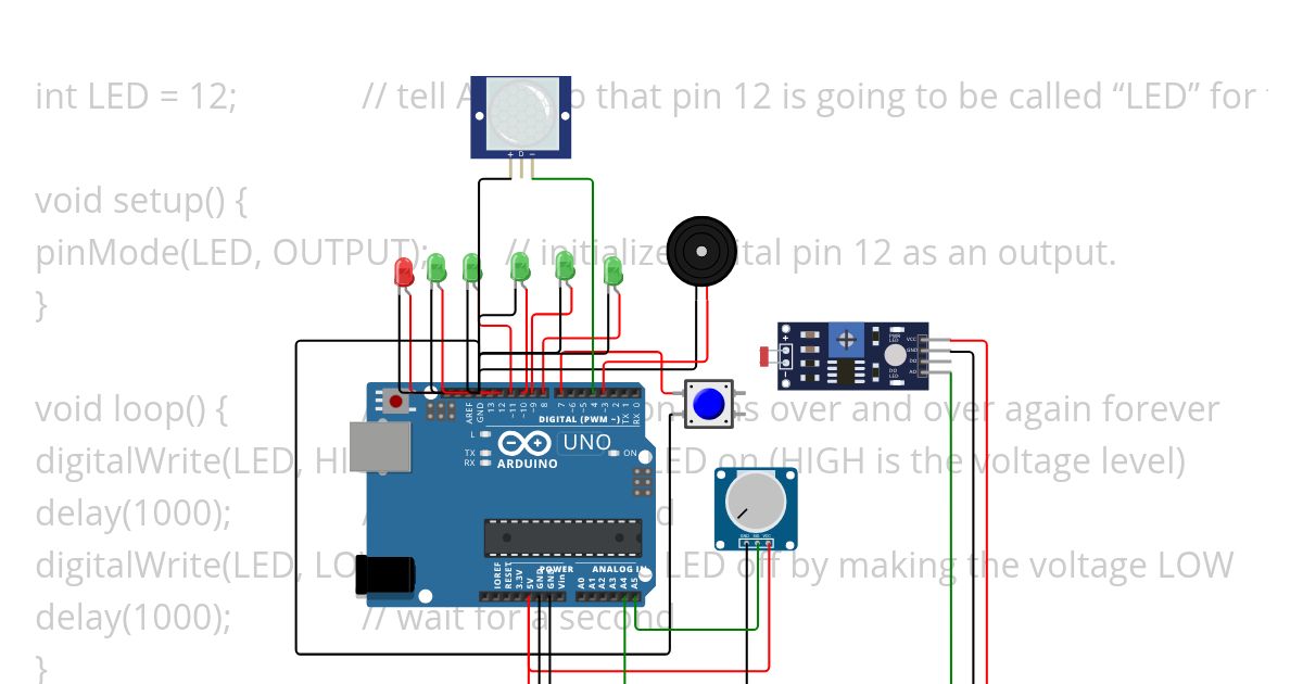 int command Arduino Uno Thinkershield simulation