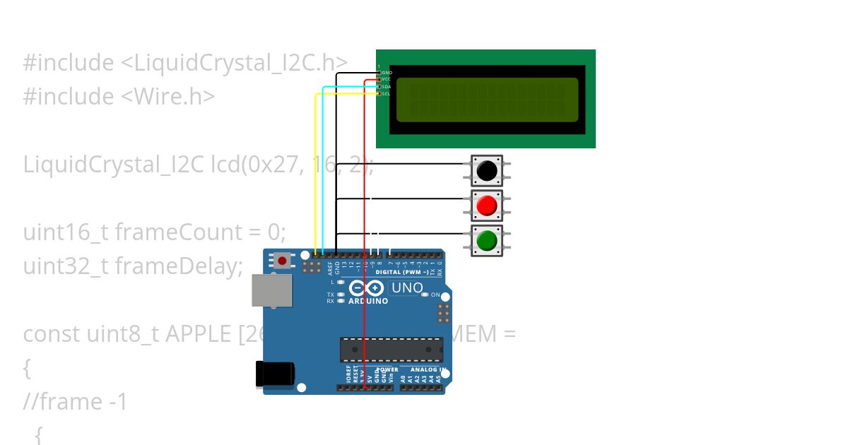 BAD-APPLE-I2C simulation