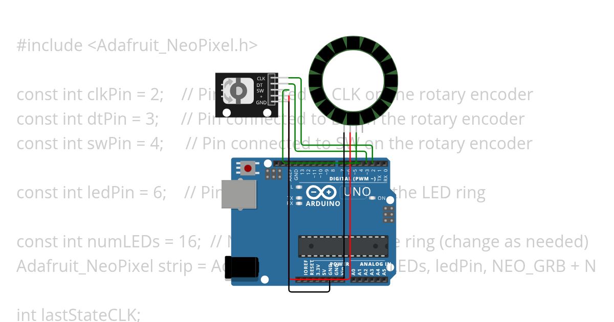 Rotary Encoder and LED Ring simulation