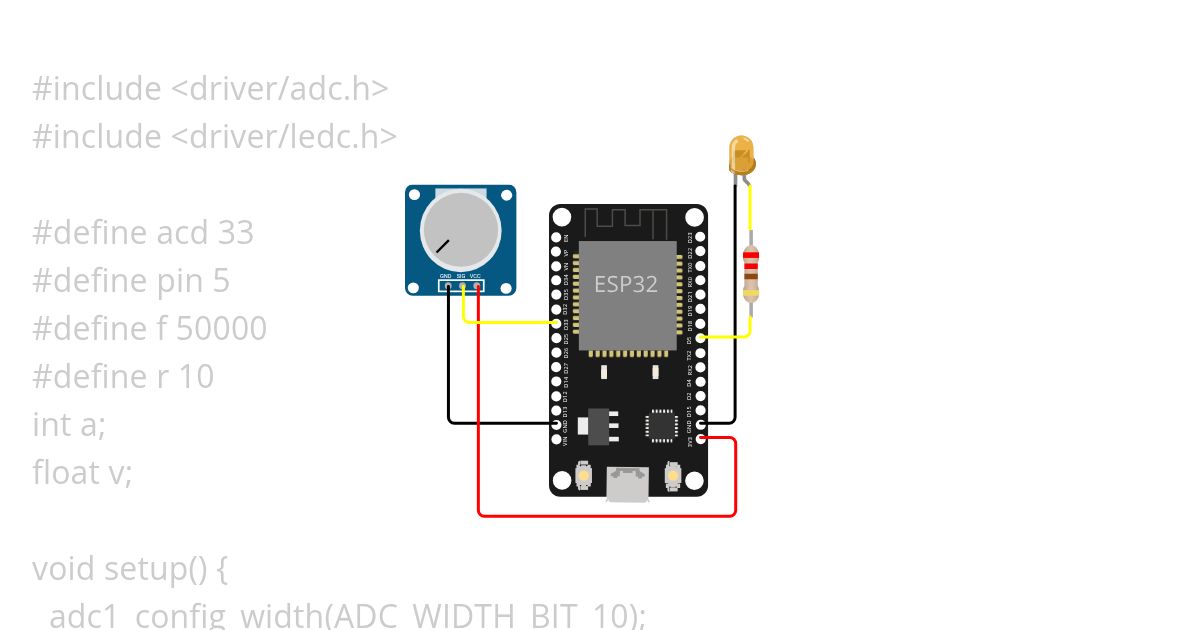 POT interface with esp32 simulation