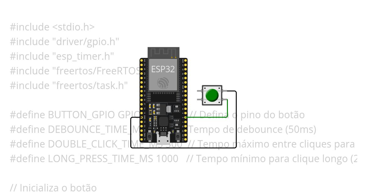 Botão single, duble e long simulation
