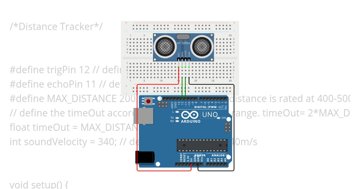 Distance Tracker simulation