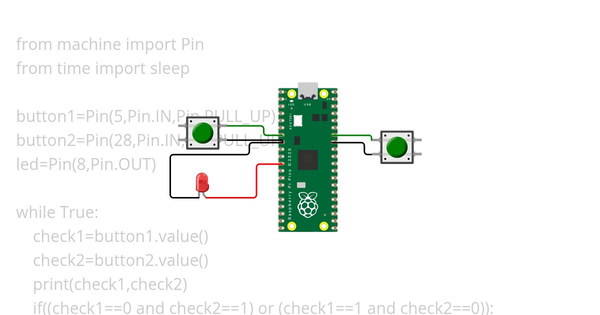resberry pie button simulation