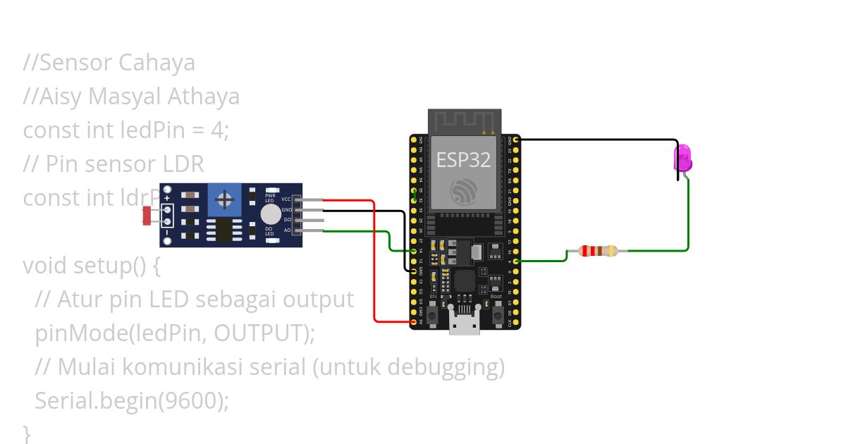 PTS Aisy Sensor cahaya simulation