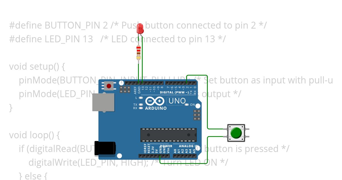 Pushbutton LED simulation
