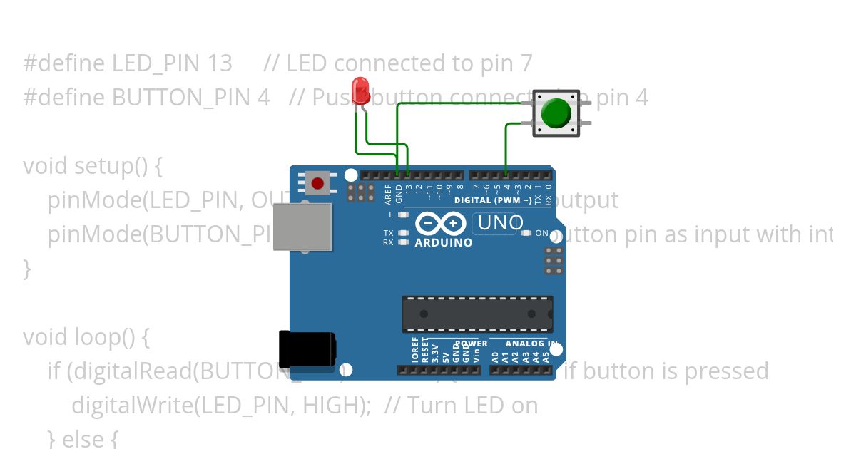 PUSH BUTTON LED simulation