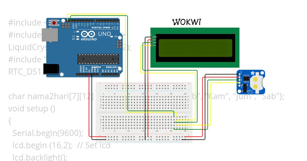 Digital Real Time Clock DS1307 Copy simulation