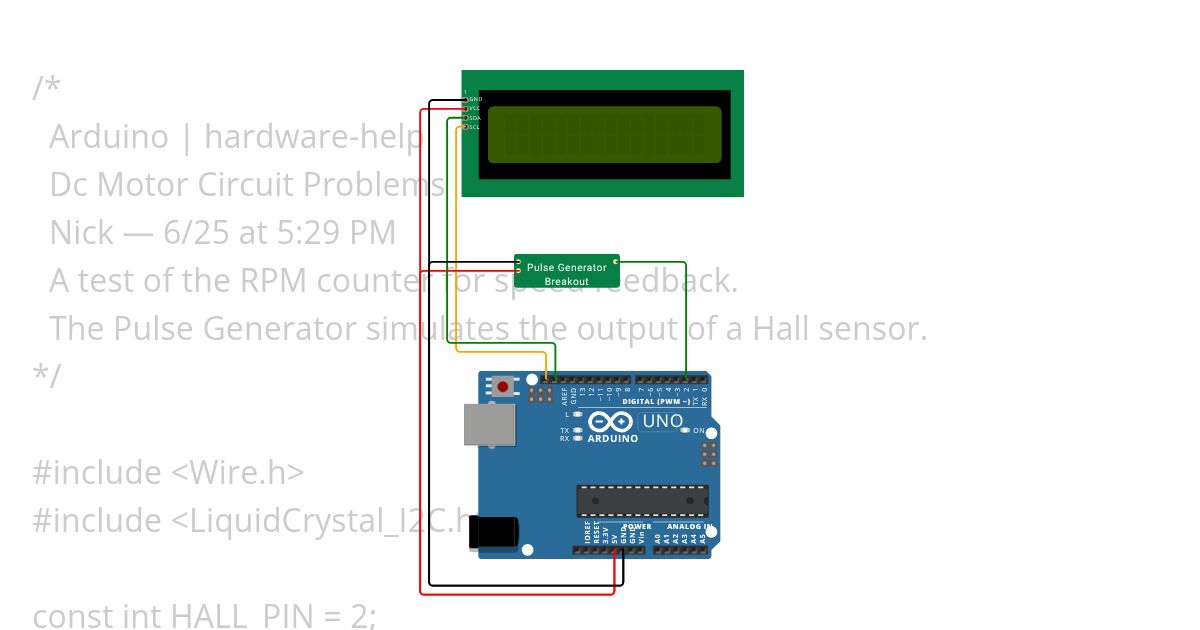 Hall Sensor RPM Counter Copy simulation