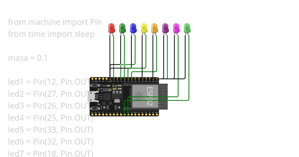 8 running led simulation