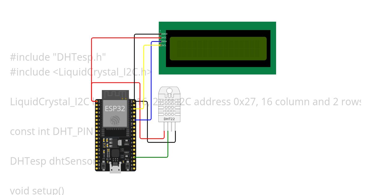 ESP32_DHT22_lcd simulation