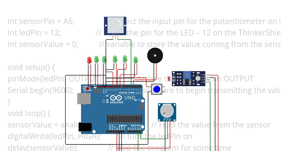 #3 Analog input Arduino Uno Thinkershield simulation