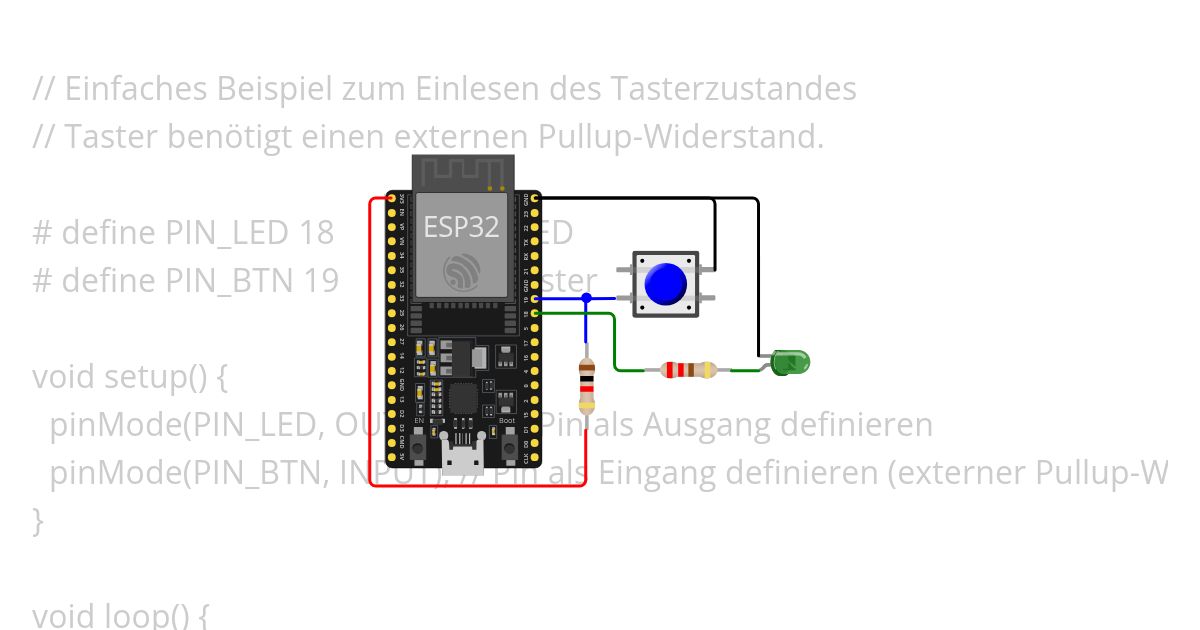 ESP32-BTN-LED simulation