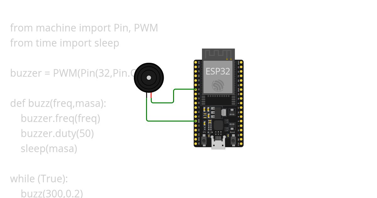 esp32-micropython buzzer simulation