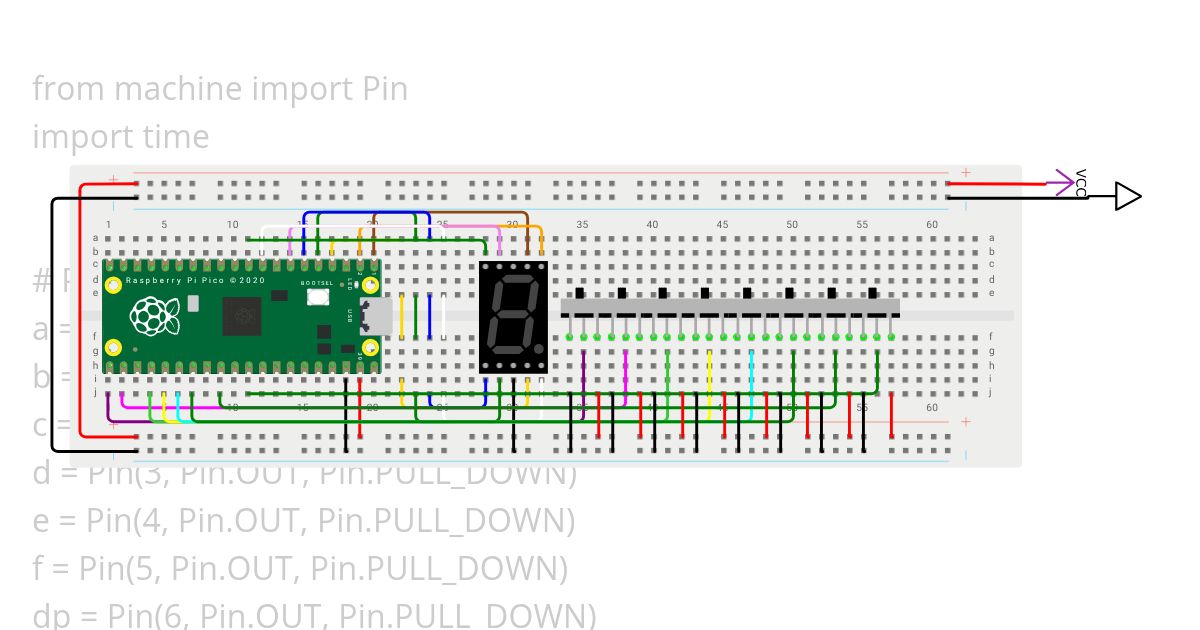 7 segment display control simulation