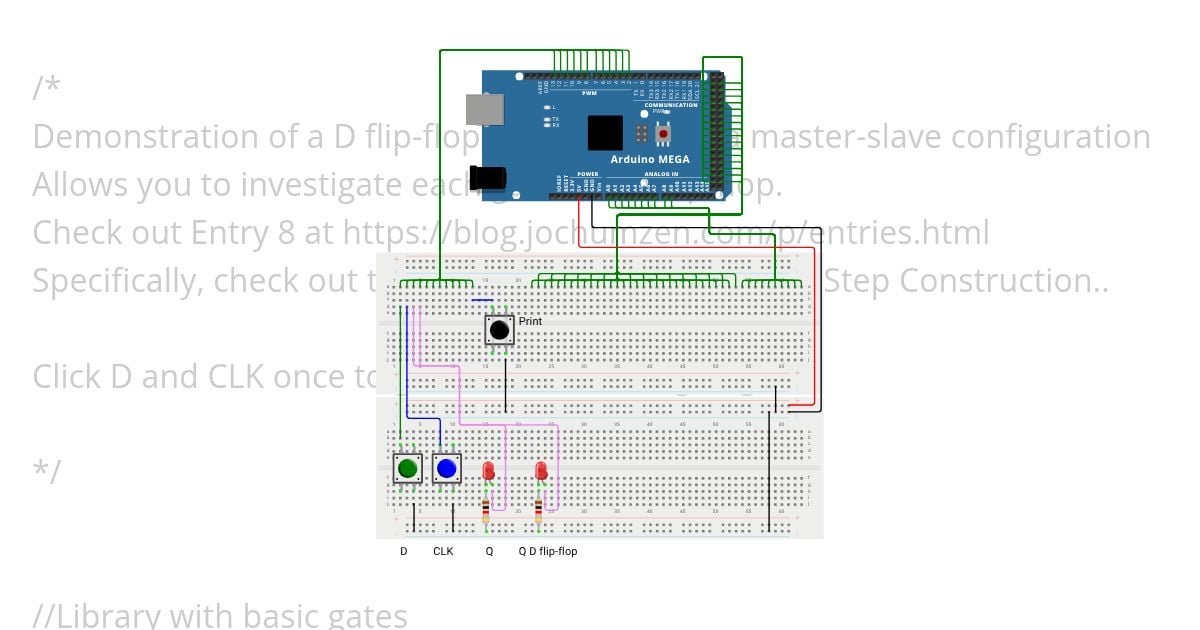 D flip-flop simulation