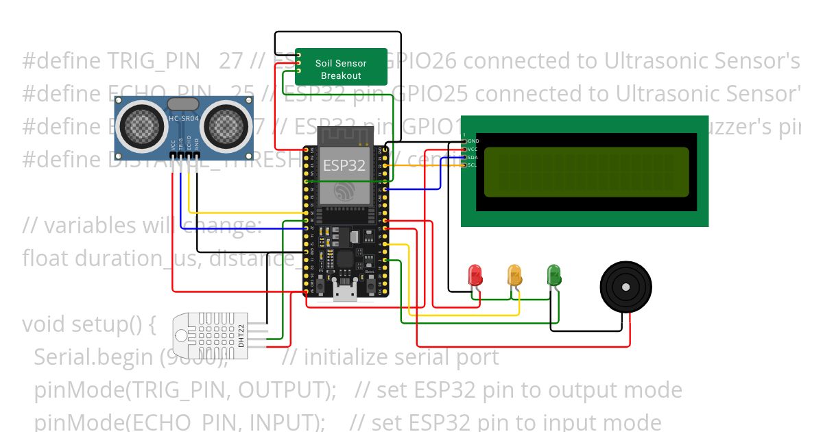 ESP32_Ultrasonic_Buzzer_Lab1 simulation