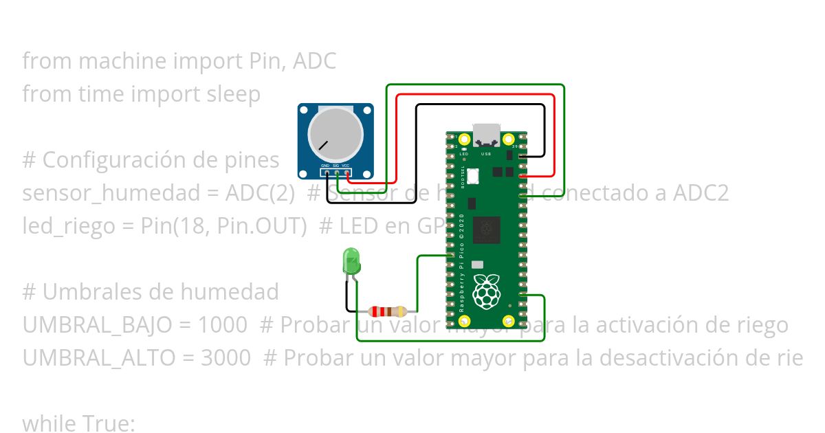 Ejercicio 1: Medición y Control de Humedad en el Suelo Copy simulation