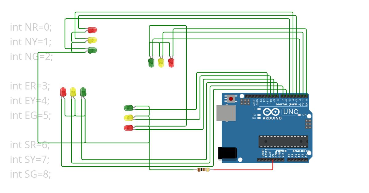 Traffic Light Arduino simulation