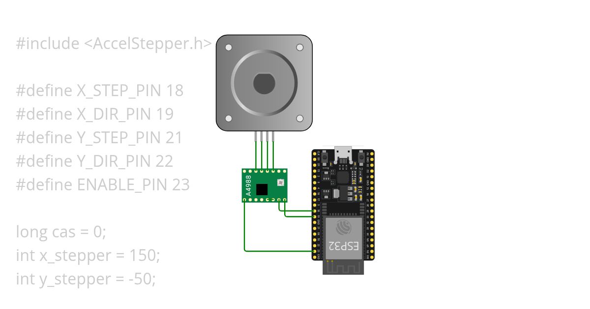 Stepper motor na ovladanie X a Y os na rampe  - Mether simulation