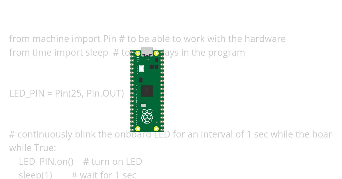 Raspberry Pi Pico Blink  simulation