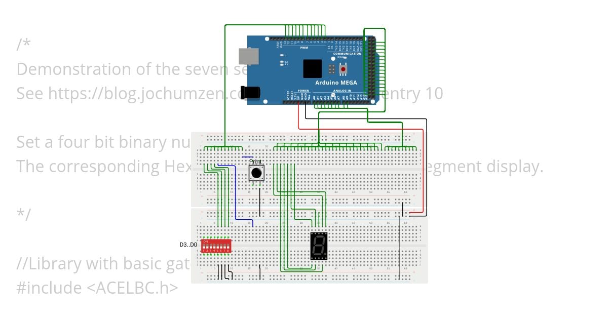 Seven segment decoder simulation