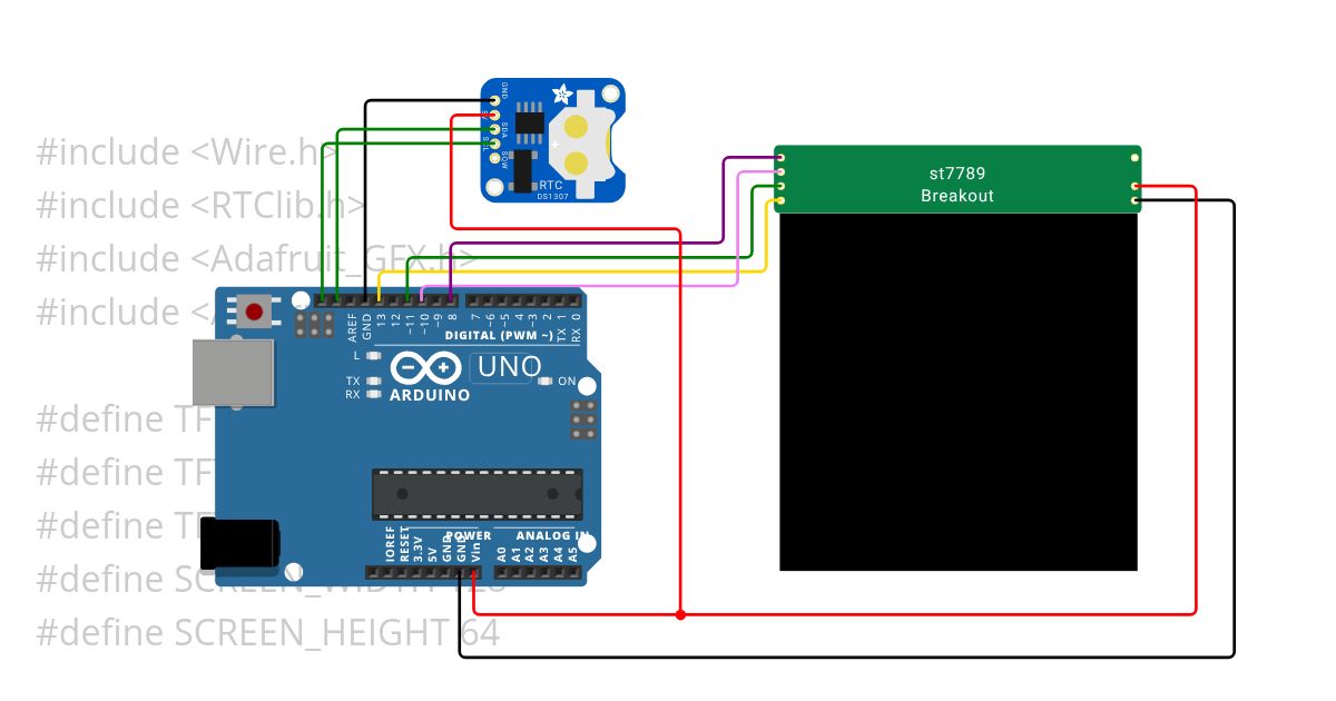 custom chip st7789 clock  with rtc simulation