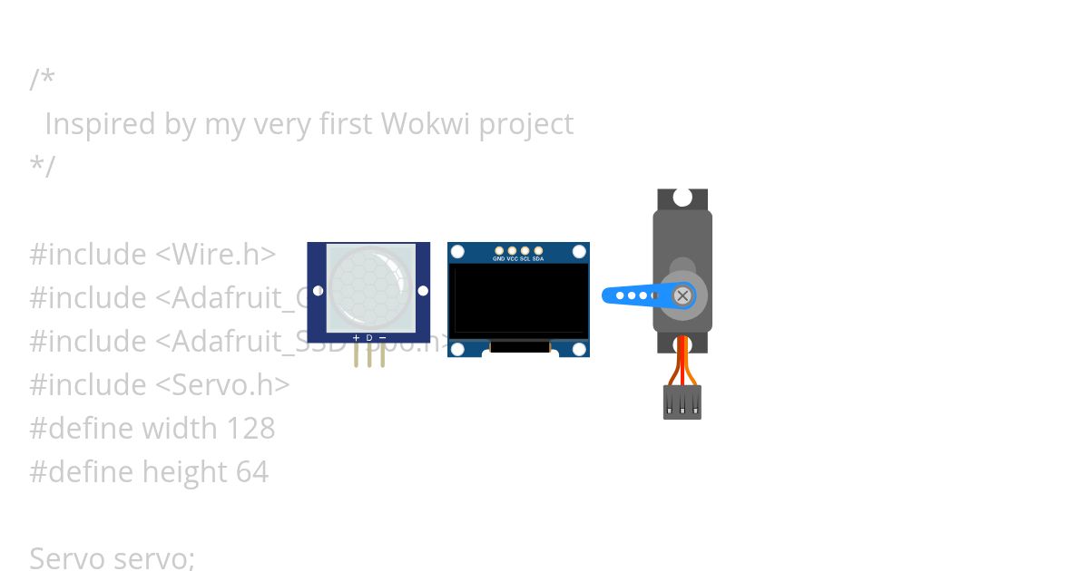 Servo, Motion Sensor, and OLED simulation