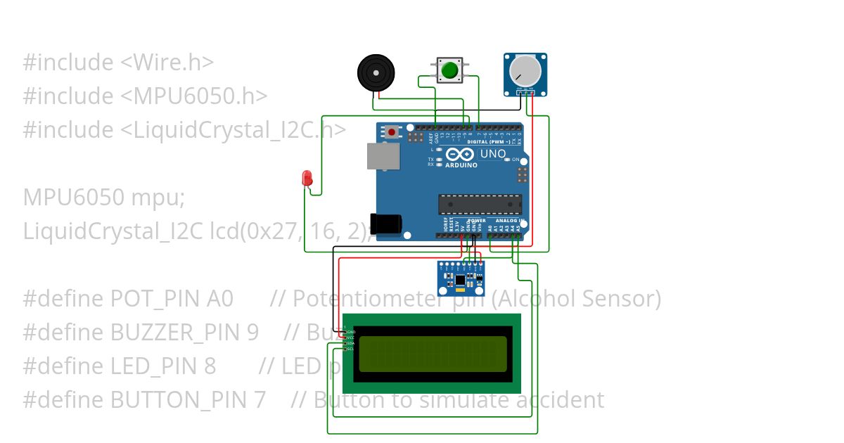 Smart Helmet for Accident Detection simulation