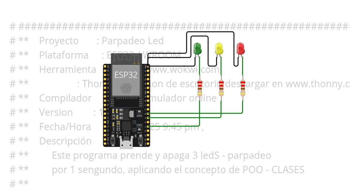 301 hola Led con Clase simulation