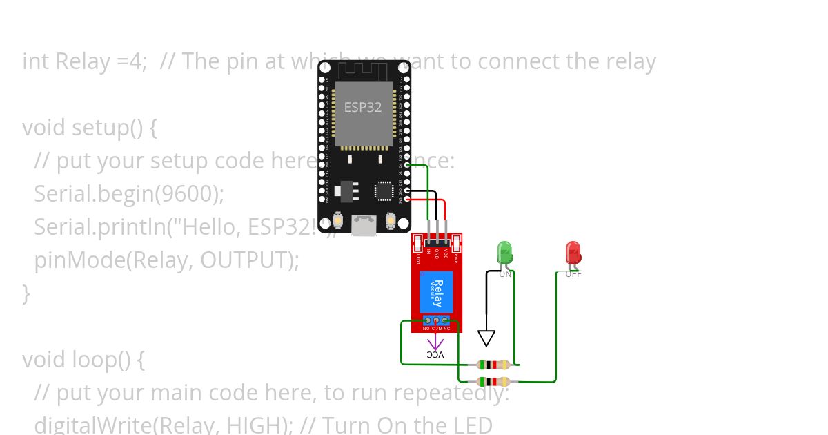 Led control with a relay simulation