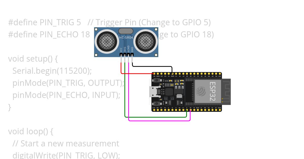 ultrasonic sensor esp32 simulation
