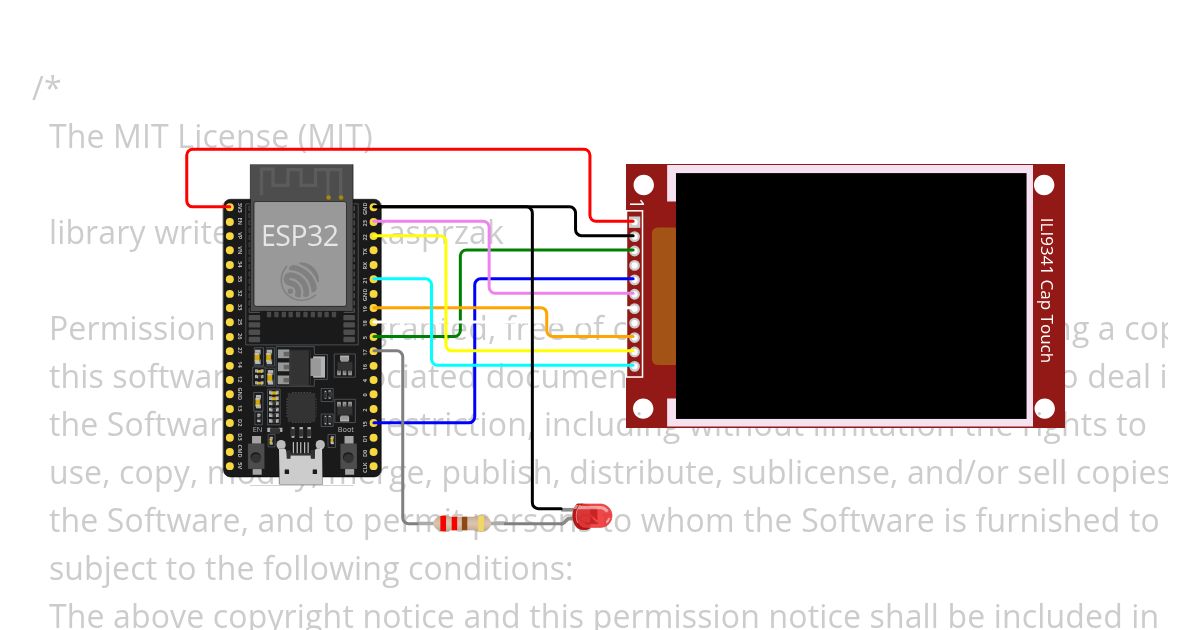 SPick con ESP32 e ILI9341 3 simulation