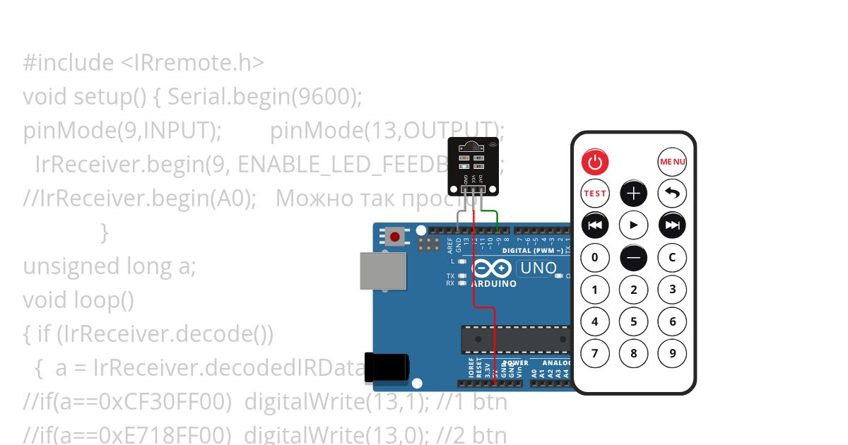 ДУ IRremote +Led_if simulation