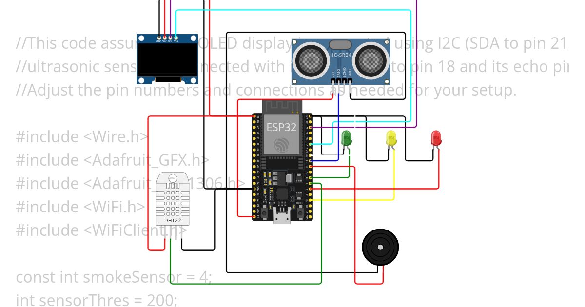 Ultrasonic Distance Sensor 3 LED Copy (2) simulation