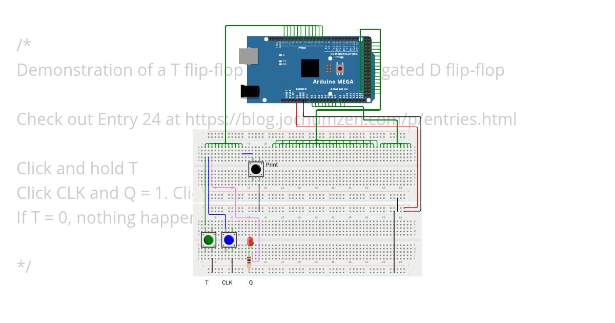 T flip-flop simulation