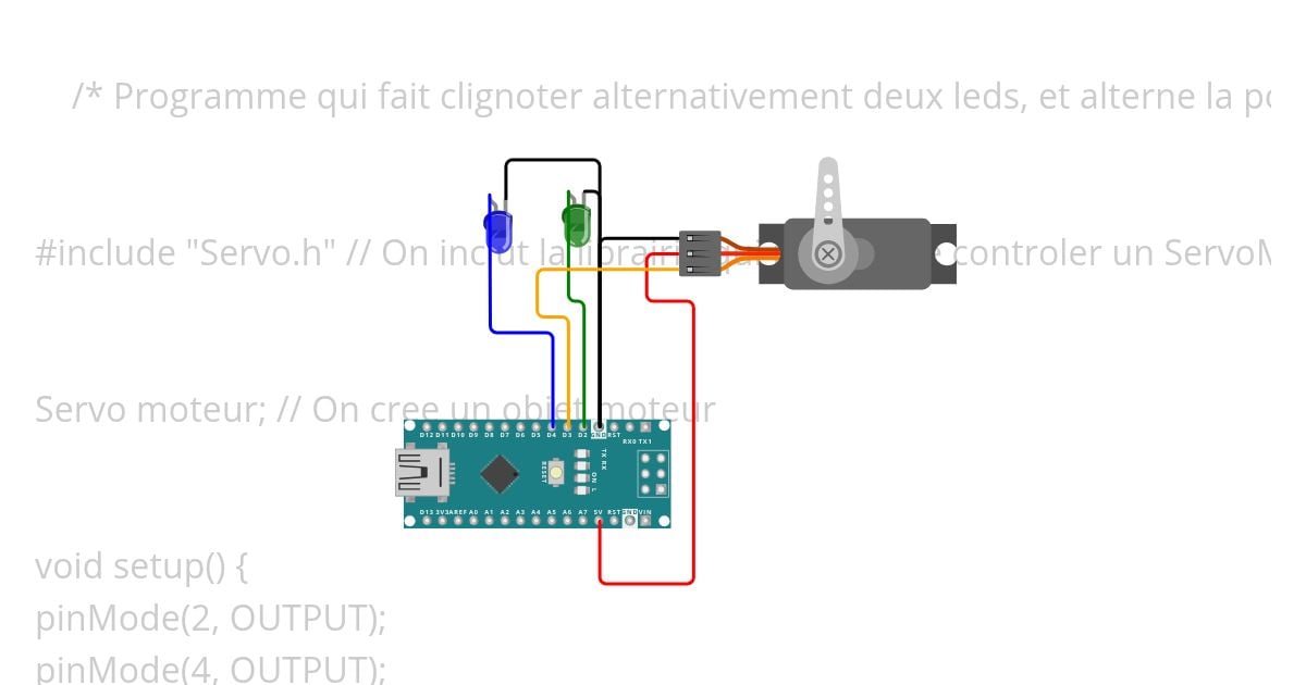 LEDDOUBLE et MOTEUR SIMPLE simulation
