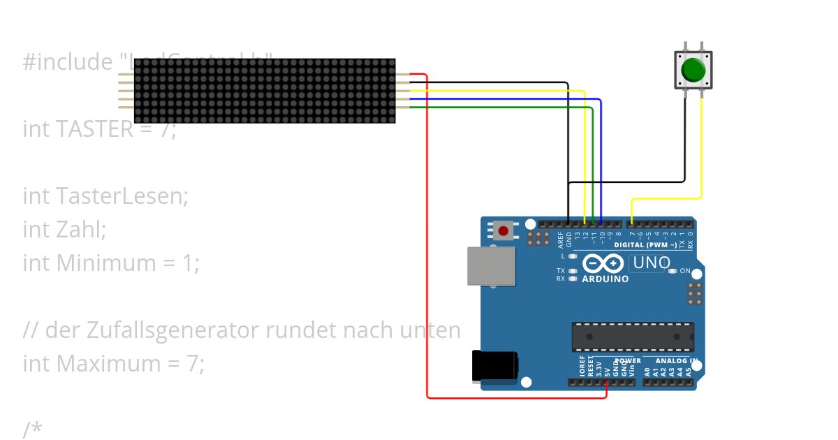 LED-Matrix Würfeln simulation