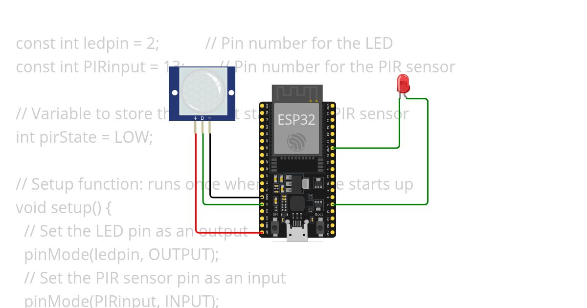 7. Motion Detection using PIR Sensor and ESP32  simulation