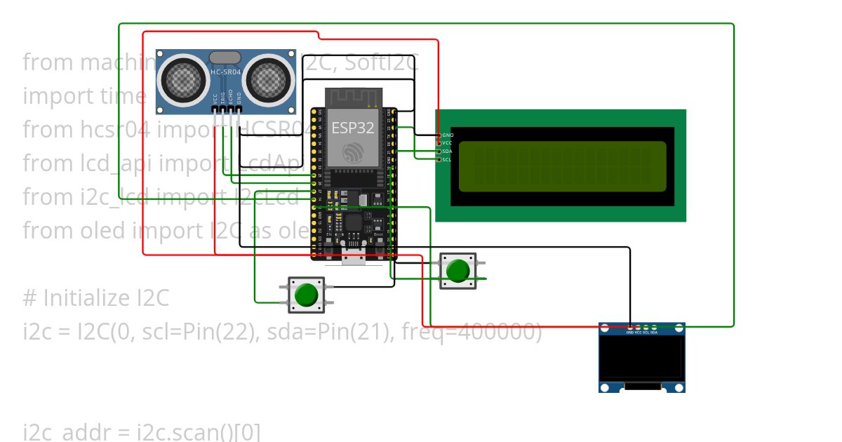 Ultrasonic with i2c lcd esp32  Copy (6) simulation
