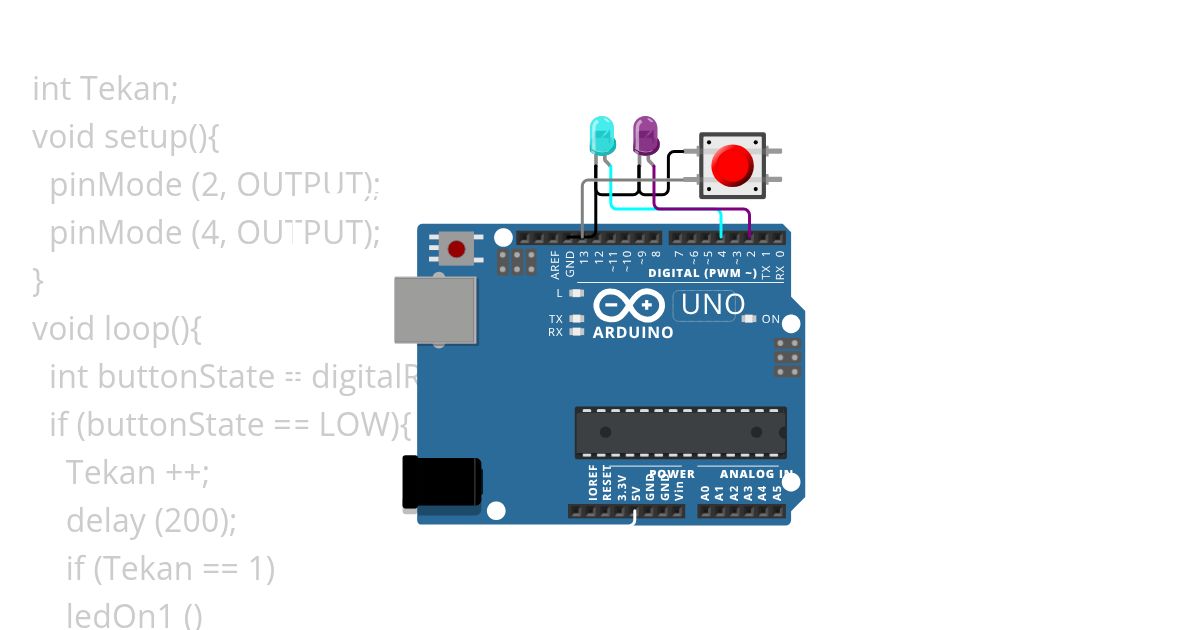 Led Push button  simulation