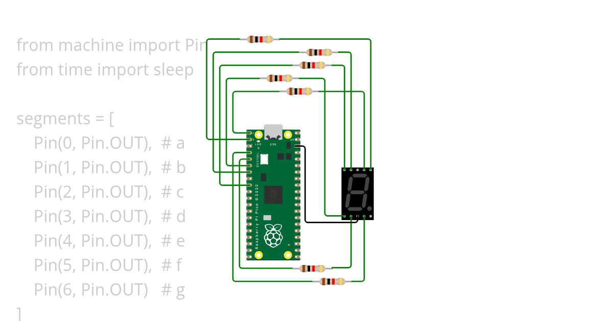 Display Numbers on a 7-Segment Display simulation