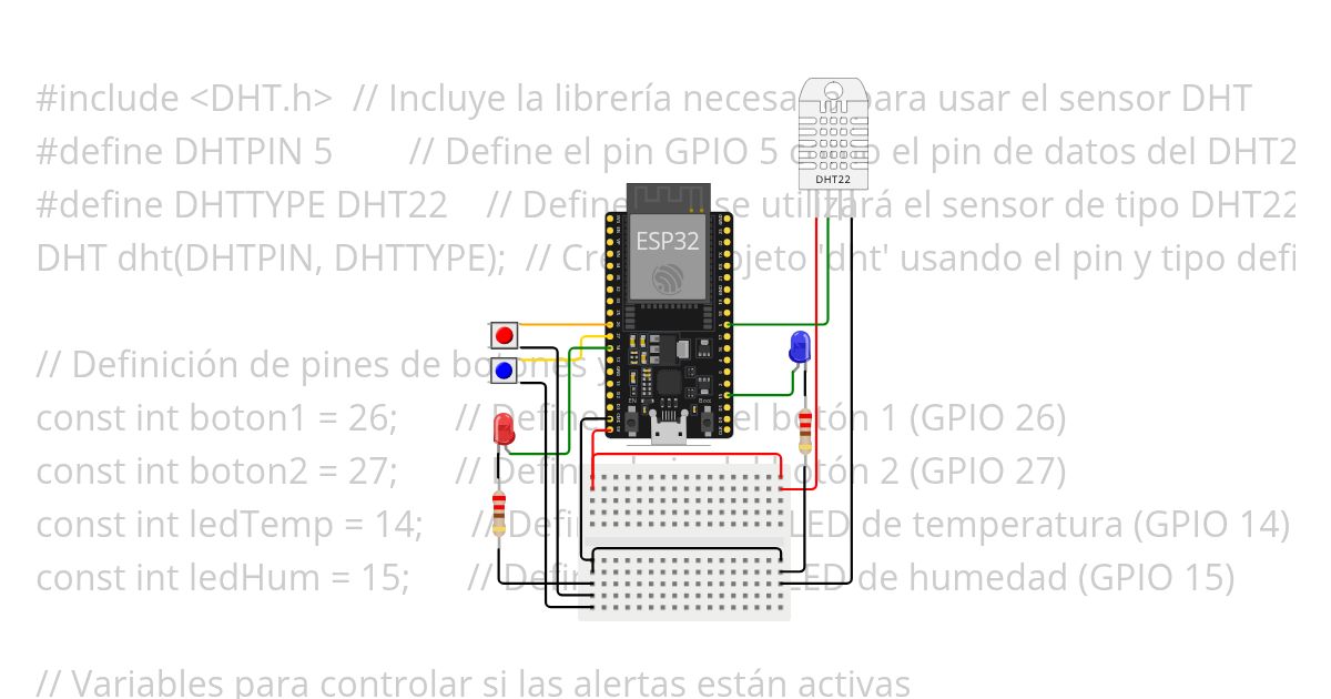 ESP32 DHT22 vCBM simulation