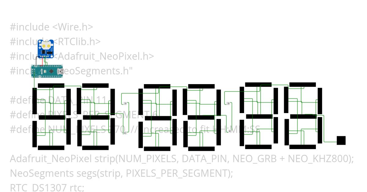 nano rtc NeoSegments_color_clock simulation