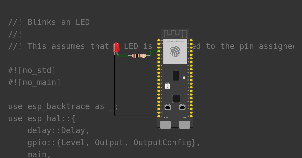[esp32s3 | rust | no-std ] blinky Copy
