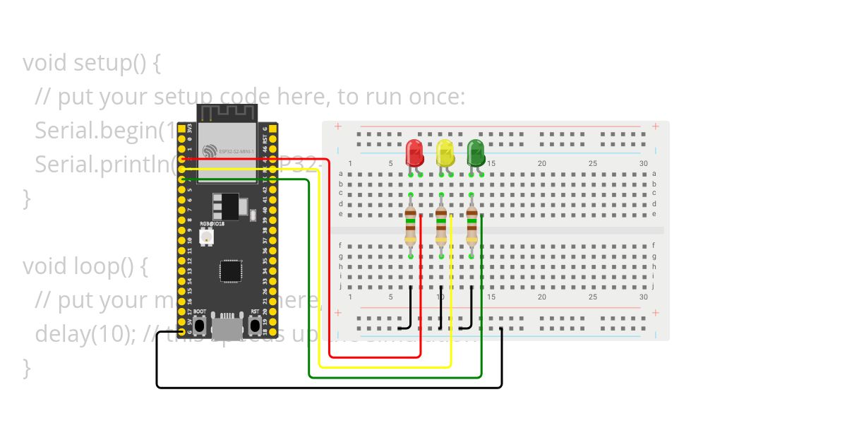ESP32 SEMAFORO VEHICULOS simulation