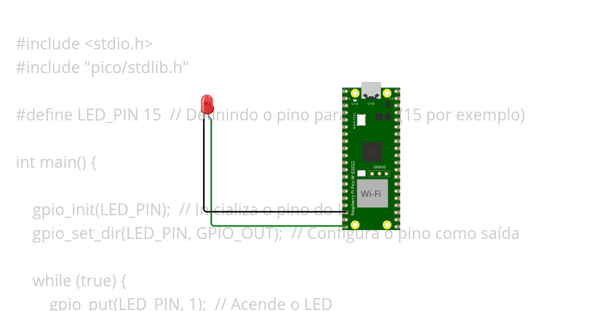 Led piscando simulation