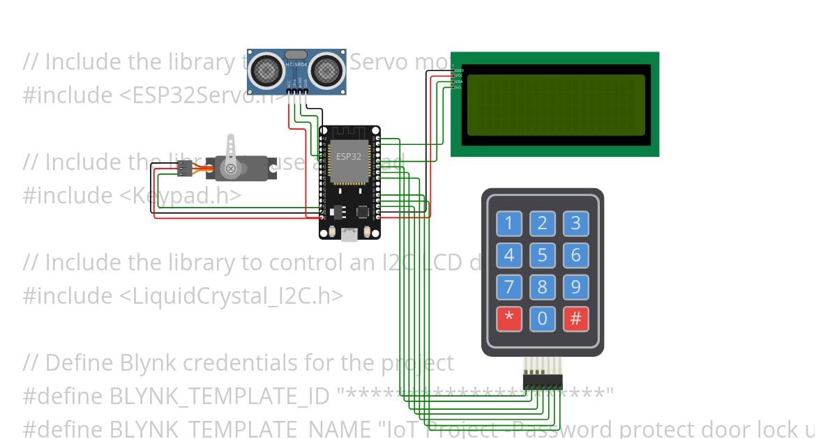 IoT Project -Password protect door lock using ESP32  simulation