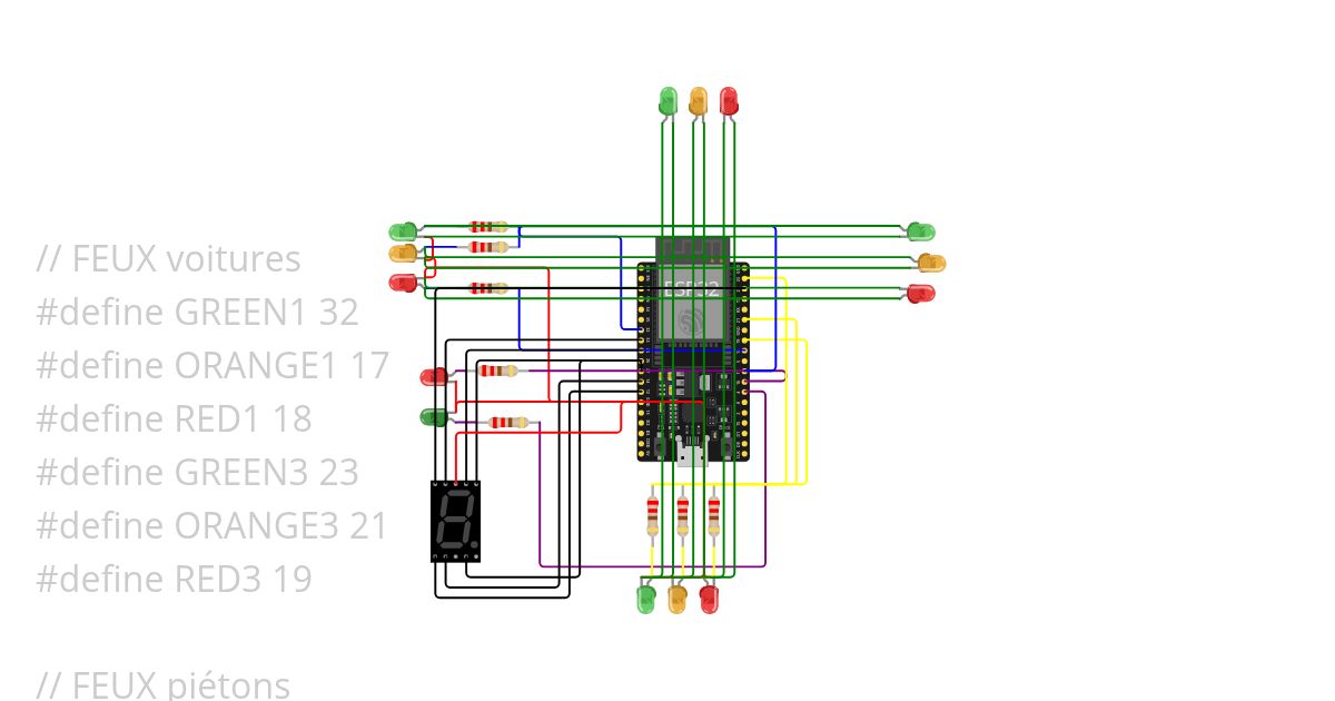 traffic light 4 ways + countdown project finale simulation