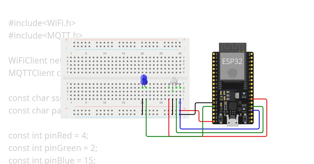 nyala mqtt with led, rgb led simulation