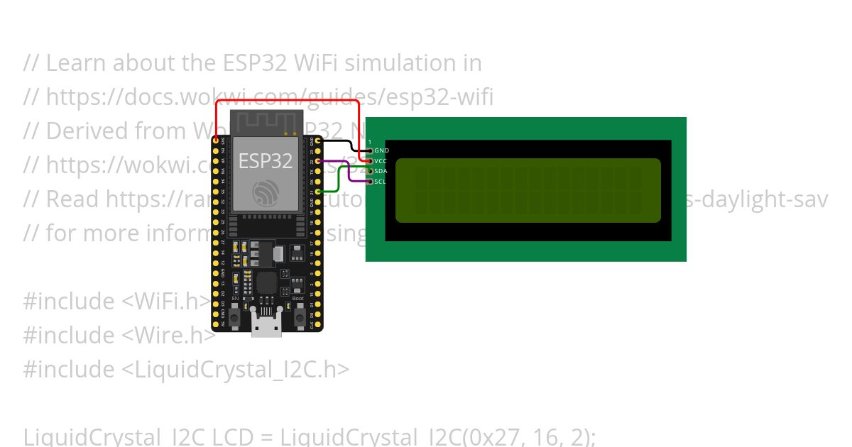 ESP32 NTP with Timezone Copy simulation